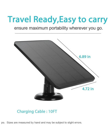 Cargador Solar 10W Zunate para Timbre Google Nest y Video