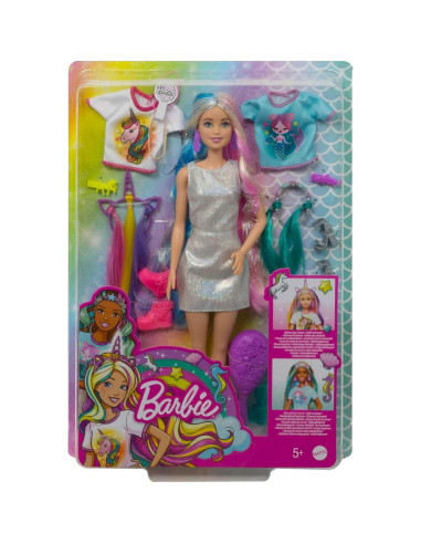 Muñeca Barbie Pelo de Fantasía Mattel con Accesorios