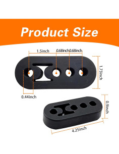 Soporte de Escape de Goma Leediga 2 PCS Ajustable Universal 2