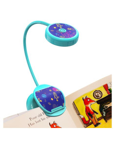 Lámpara de Libro Recargable Vekkia Azul, Luz de Lectura 3 Brillos