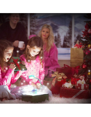 Lámpara de Libro Recargable Vekkia Azul, Luz de Lectura 3 Brillos