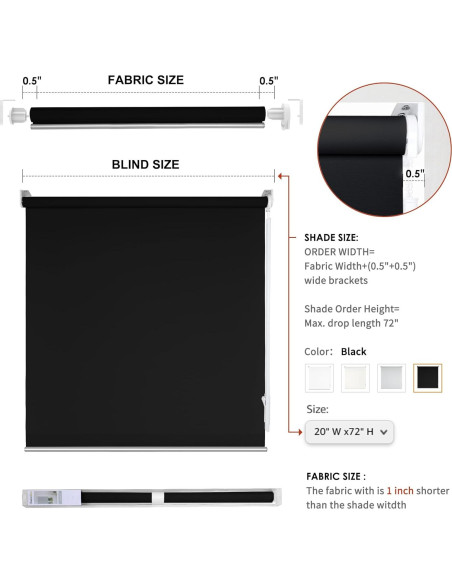 Persiana enrollable Homebox 50.8x182.9 cm Blackout Negro Persiana enrollable Homebox 50.8x182.9 cm Blackout Negro