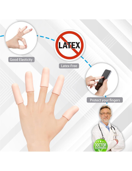 Fundas de Gel para Dedos JUMPOW - 14 Piezas Reutilizables