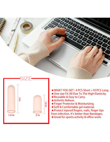 Fundas de Gel para Dedos JUMPOW - 14 Piezas Reutilizables