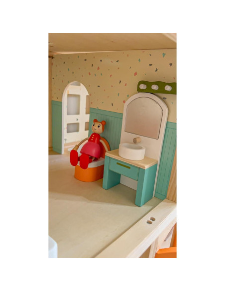 Casa de Muñecas de Madera Giant Bean 3 Pisos 32 Accesorios
