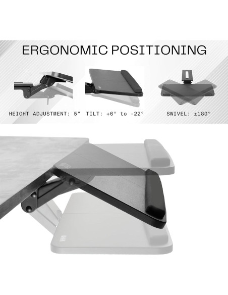 Bandeja Ergonómica VIVO para Teclado y Ratón 63.5x25.4cm