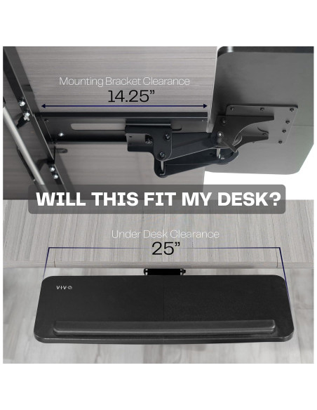 Bandeja Ergonómica VIVO para Teclado y Ratón 63.5x25.4cm