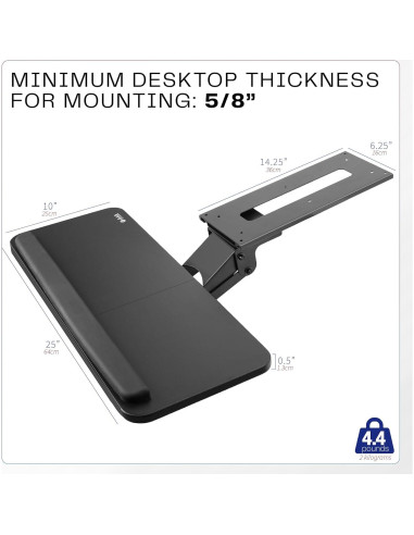 Bandeja Ergonómica VIVO para Teclado y Ratón 63.5x25.4cm