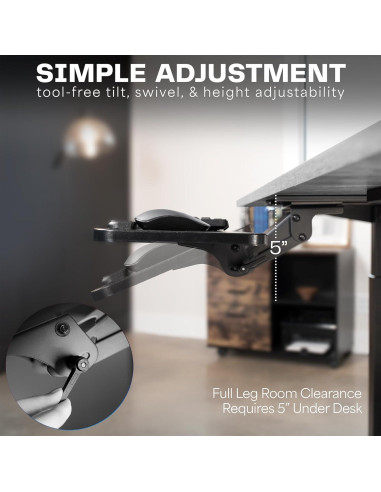 Bandeja Ergonómica VIVO para Teclado y Ratón 63.5x25.4cm