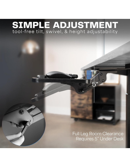 Bandeja Ergonómica VIVO para Teclado y Ratón 63.5x25.4cm