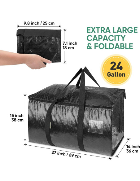 Bolsas de Mudanza BALEINE 2-Pack 90.8L Resistentes Negras