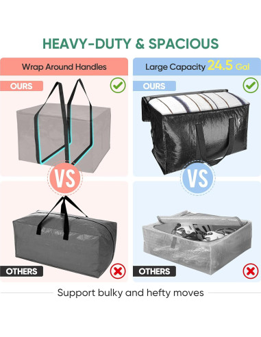 Bolsas de Mudanza BALEINE 2-Pack 90.8L Resistentes Negras