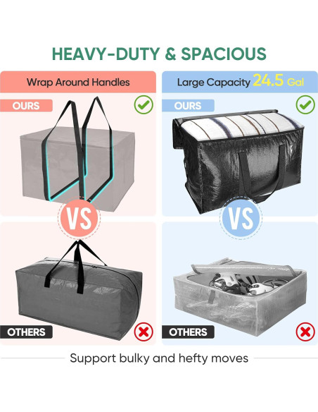Bolsas de Mudanza BALEINE 2-Pack 90.8L Resistentes Negras