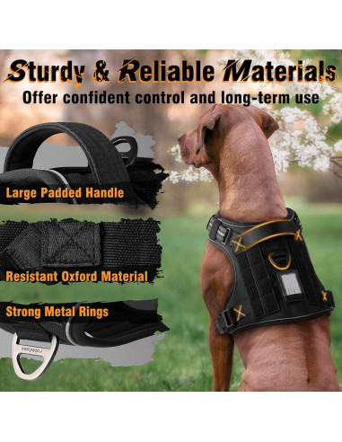 Arnés para Perros Rabbitgoo Táctico Ajustable Negro S