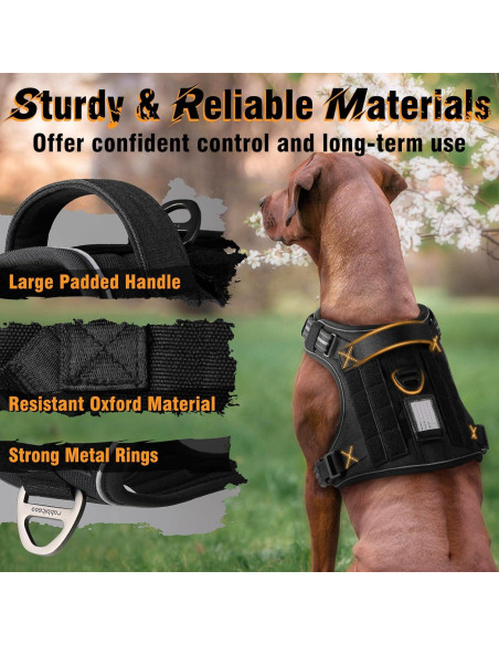 Arnés para Perros Rabbitgoo Táctico Ajustable Negro S