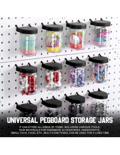 Conjunto de 20 Tarros Organizadores de Tablero de Clavijas Unittype 2