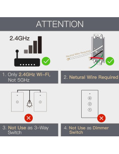 Interruptor de Luz Táctil Inteligente MOES 1 Gang WiFi Control Remoto 2