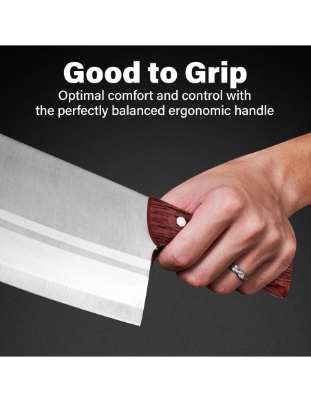 Cuchillo Chino Cleaver TJ POP 19.05 cm Acero Inoxidable Ergonómico