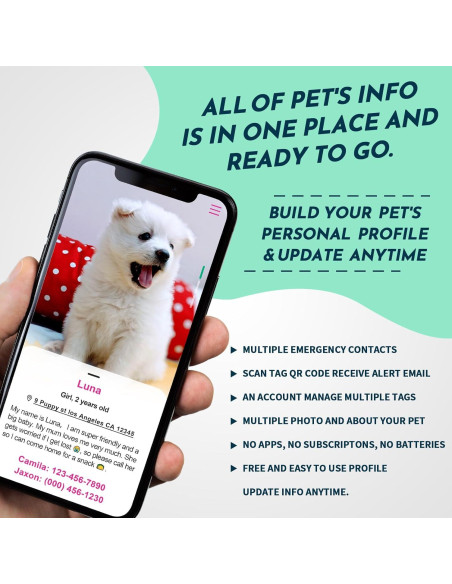 Etiqueta de Identificación QR MYLUCKYTAG para Mascotas 3.05 cm