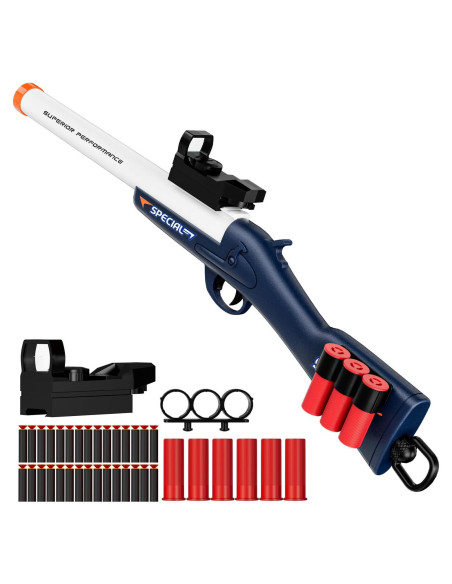 Escopeta de Juguete Ouzhimanxing con 40 Dardos de Espuma Azul