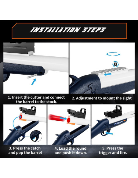 Escopeta de Juguete Ouzhimanxing con 40 Dardos de Espuma Azul