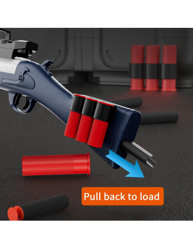 Escopeta de Juguete Ouzhimanxing con 40 Dardos de Espuma Azul