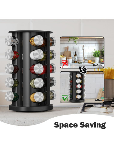 Organizador de Especias Giratorio Daiumulti con 20 Frascos