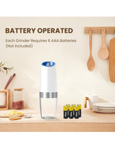 Juego de Molinillos Eléctricos de Sal y Pimienta KIARYUOLL 2