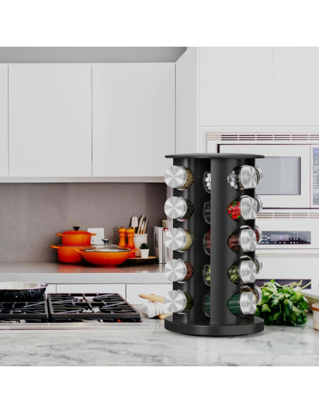 Organizador de Especias Giratorio Daiumulti con 20 Frascos Organizador de Especias Giratorio Daiumulti con 20 Frascos