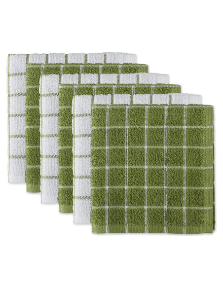 Conjunto de Paños de Cocina DII Basic Terry 6 Piezas 30x30 cm Verde