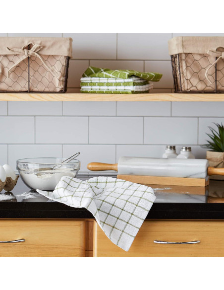 Conjunto de Paños de Cocina DII Basic Terry 6 Piezas 30x30 cm Verde