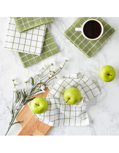Conjunto de Paños de Cocina DII Basic Terry 6 Piezas 30x30 cm Verde