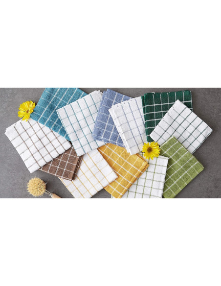 Conjunto de Paños de Cocina DII Basic Terry 6 Piezas 30x30 cm Verde