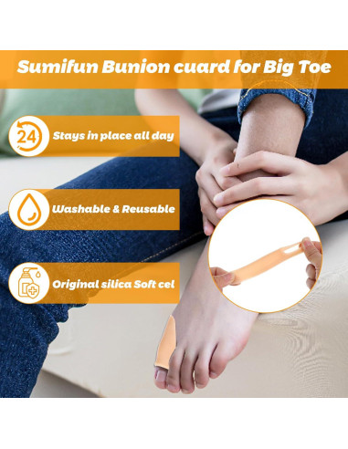 12 Protectores de Juanetes Transparentes Alivio Callos Color Piel