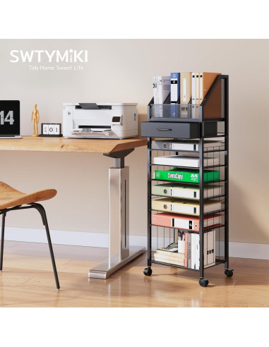 Carro de Archivos Rodante SWTYMIKI 9 Niveles Negro