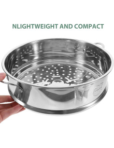 Cesta de Vapor Acero Inoxidable Hemoton 30.5x25x8 cm 2