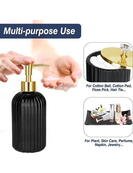 Juego de Accesorios de Baño Jenseits 4 Piezas Vidrio Negro