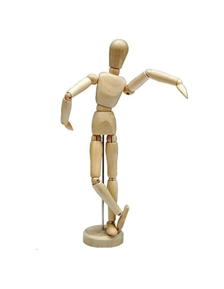 Maniquí de Madera Artístico HSOMiD 30.48 cm con Soporte