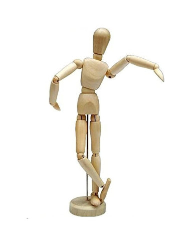 Maniquí de Madera Artístico HSOMiD 30.48 cm con Soporte