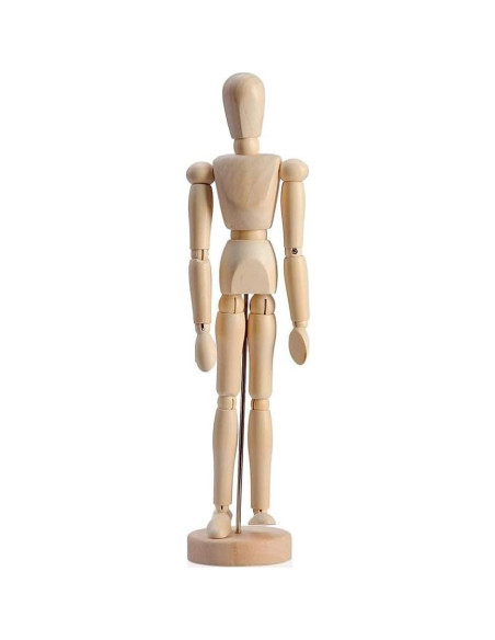 Maniquí de Madera Artístico HSOMiD 30.48 cm con Soporte