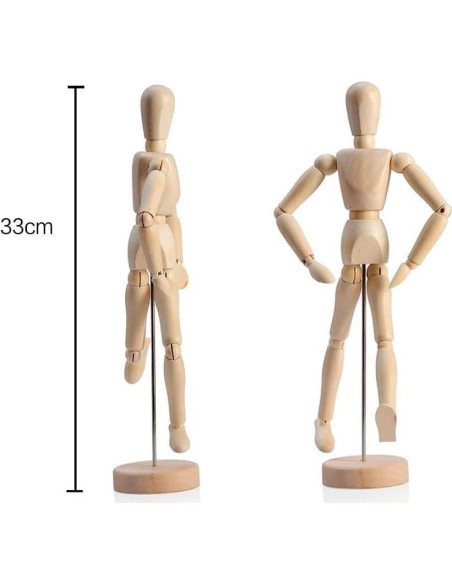 Maniquí de Madera Artístico HSOMiD 30.48 cm con Soporte