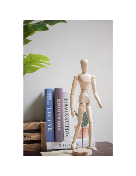 Maniquí de Madera Artístico HSOMiD 30.48 cm con Soporte