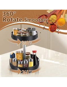 Organizador Giratorio de Especias MEKOTRIN 30.5 cm 2 Niveles Ajustable 2