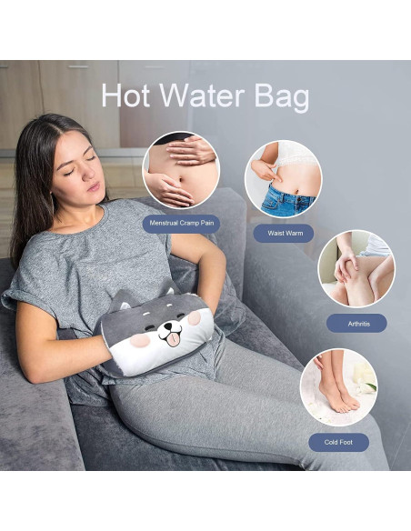 Botella de Agua Caliente OPLIY con Funda de Peluche 900ml