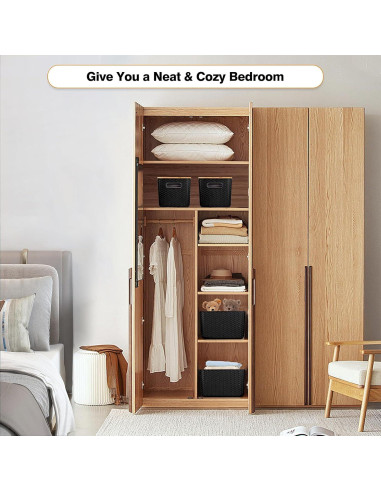 Cajas de Almacenamiento Apilables Ohmlove 4 Piezas 10.2L Negro