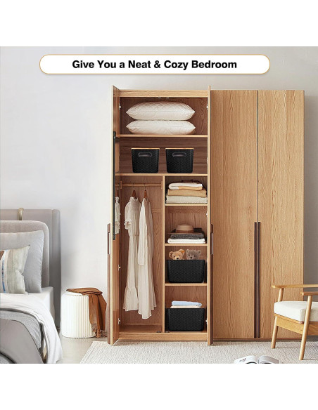 Cajas de Almacenamiento Apilables Ohmlove 4 Piezas 10.2L Negro