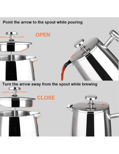 Cafetera de Émbolo Secura 0.5L Acero Inoxidable Aislada