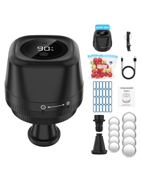 Kit Sellador al Vacío Eléctrico Tomkouni 4 en 1 Negro Kit Sellador al Vacío Eléctrico Tomkouni 4 en 1 Negro