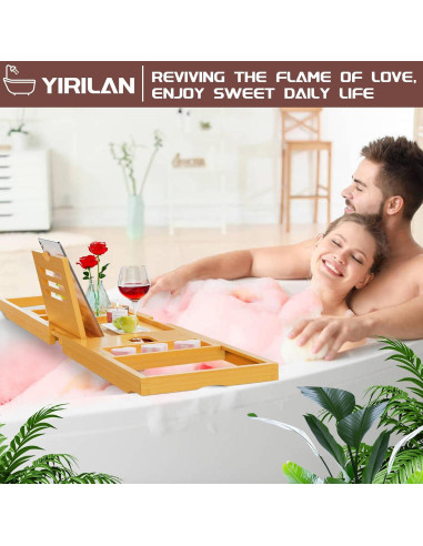 Bandeja Expandible para Bañera Yirilan de Bambú con Bombas