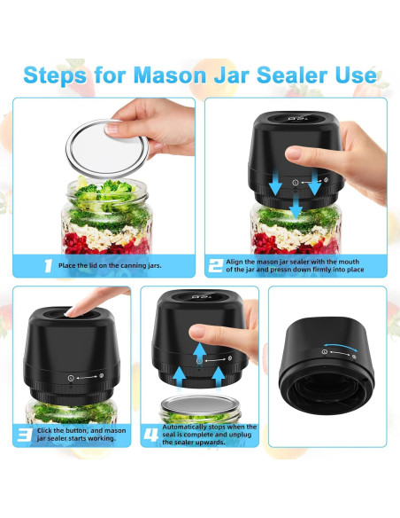 Kit Sellador al Vacío Eléctrico Tomkouni 4 en 1 Negro Kit Sellador al Vacío Eléctrico Tomkouni 4 en 1 Negro